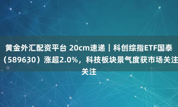 黄金外汇配资平台 20cm速递｜科创综指ETF国泰（589630）涨超2.0%，科技板块景气度获市场关注